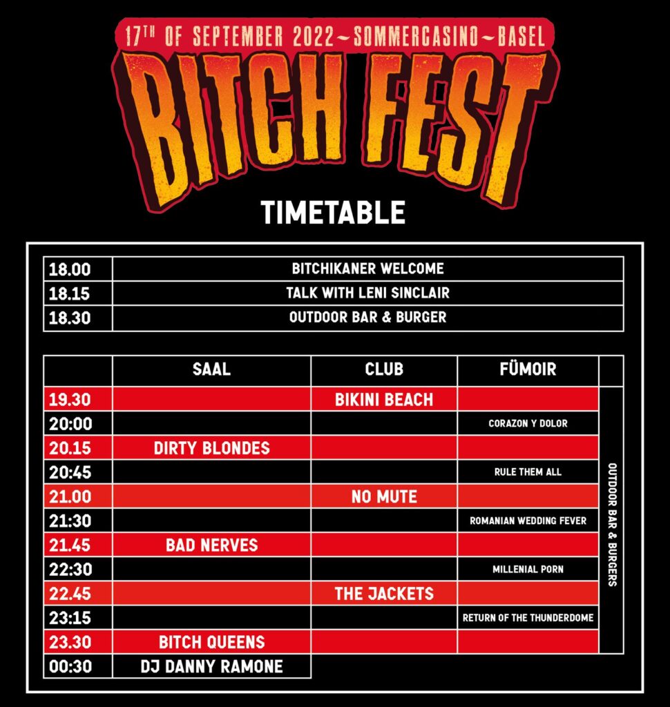 Timetable Bitch Fest 22