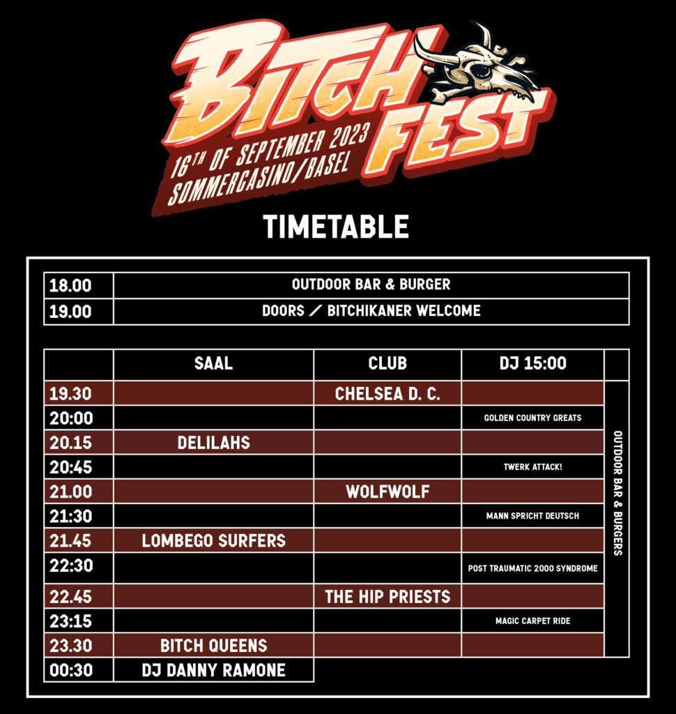2023 - Bitch Fest - Timetable
